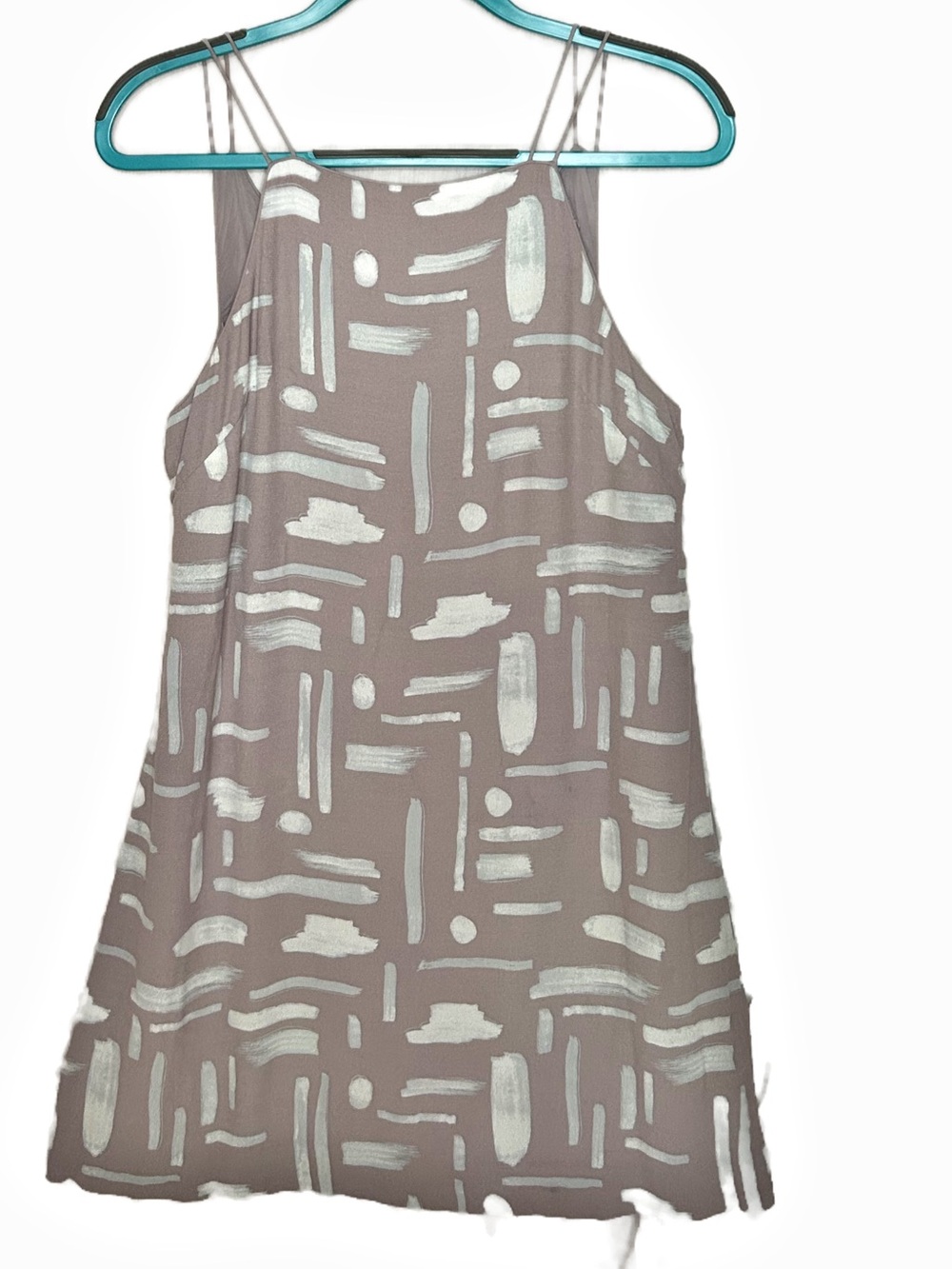 Silence + Noise Urban Outfitters Ella Abstract Mini Shift Dress Mauve SZ S